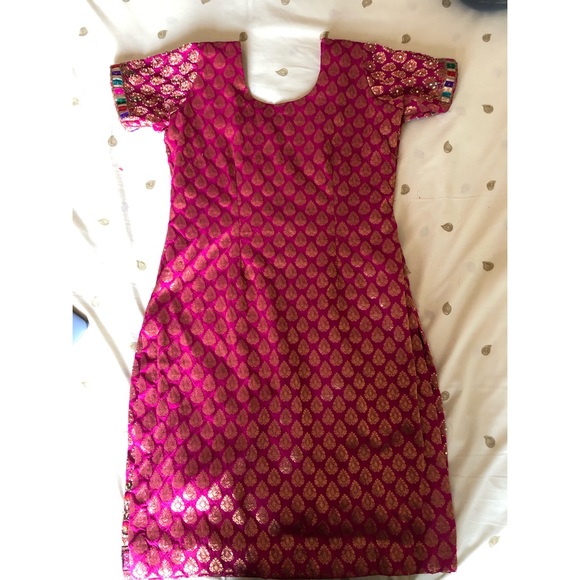 Magenta & orange salwar suit - Picture 7 of 7